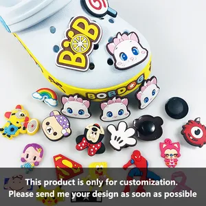 2026 New Logo Bulk Designer Flower Mexican Clogs Pieces Garden Shoe Acce...