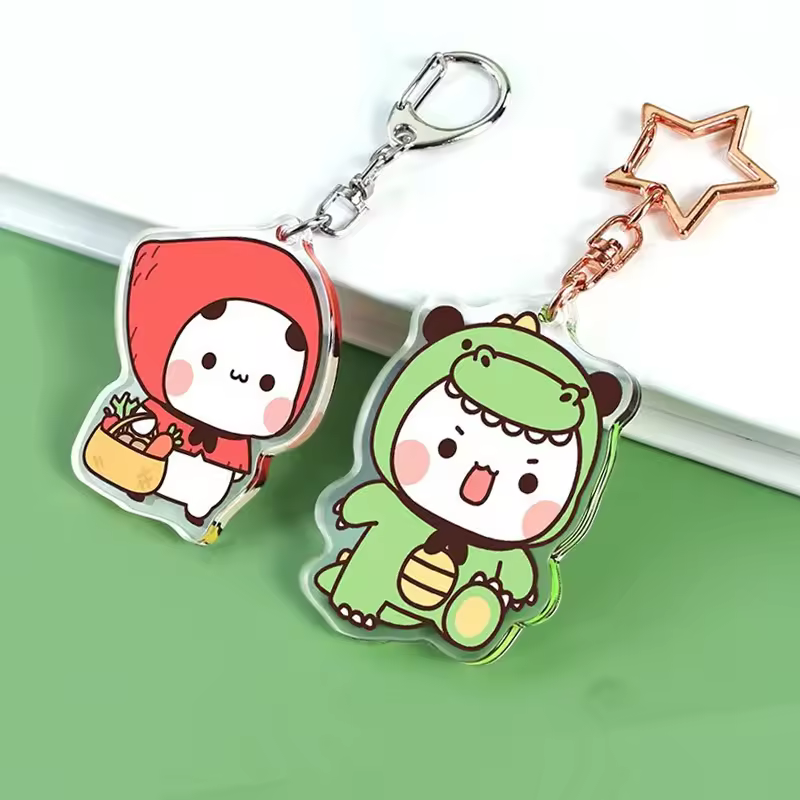 Acrylic Keychain Laser Cut Plastic Diy Customised Clear Printed Anime Gl...