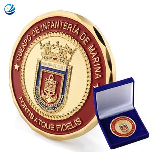 Metal Crafts 3D Logo Soft Enamel Challenge Coin Us Chile Germany Morale...