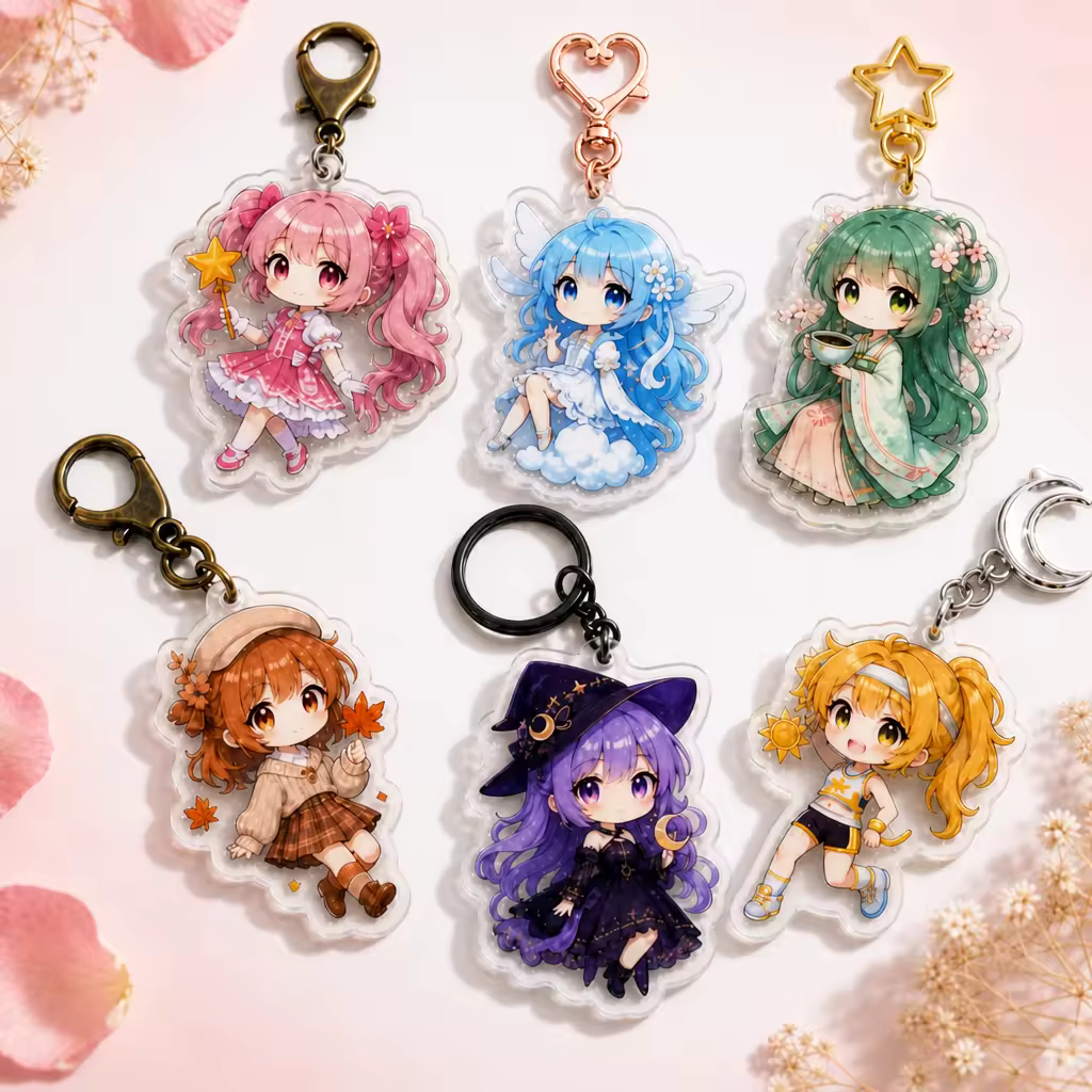 Diamond Acrylic Keyring Mini Colored Epoxy Dome Acrylic Keychain Charm P...