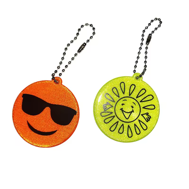 Double-sided Reflective Keychain Gipsophila PVC Pendant Cartoon Shape Re...