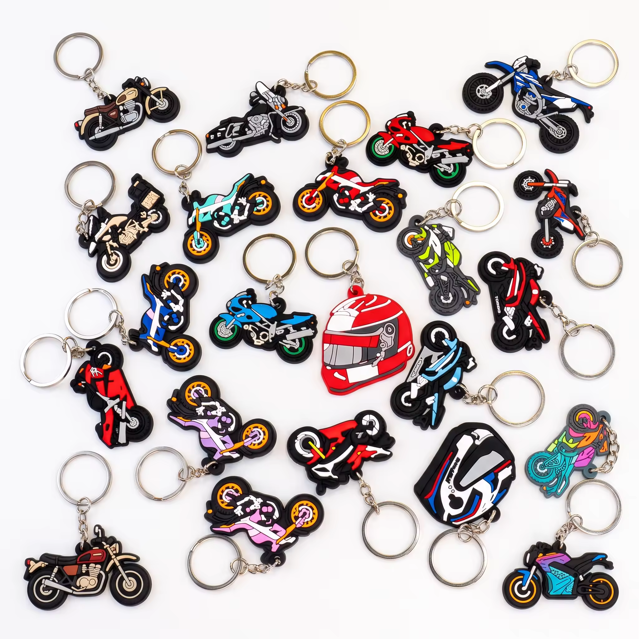 Logo Motorcycle Keychain PVC Rubber Keyring Sport Bike Dirt Bike Motorbi...