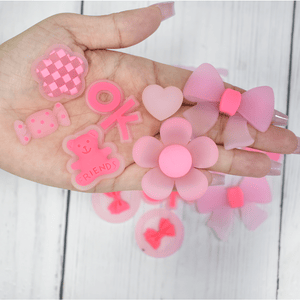 PVC Designer Shoe Charms Pink Heart Shoe Charms LED Light Shoe Decoratio...