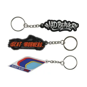 High Quality Soft PVC Logo Keychain Rubber Silicone Car Key Ring Pendant