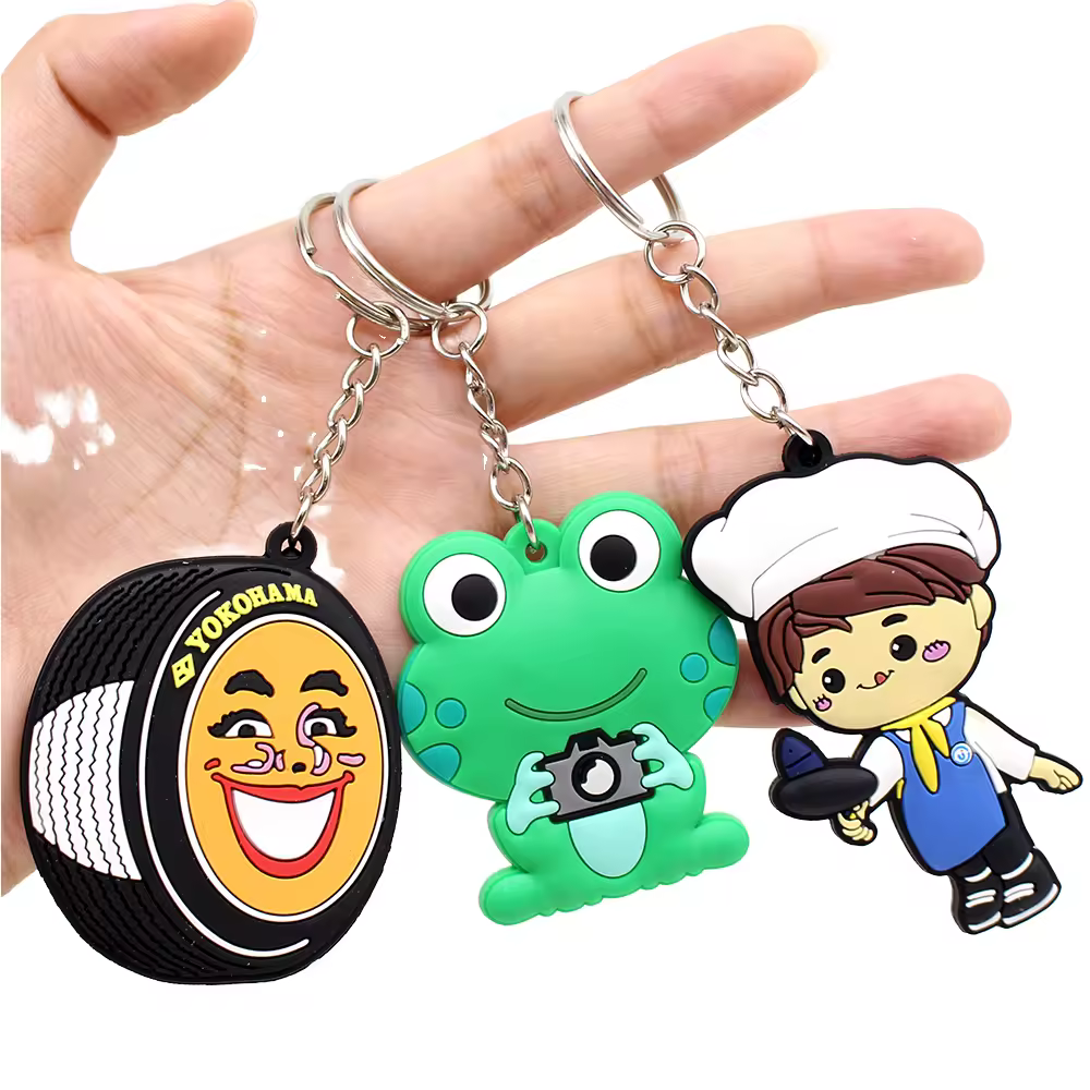 High Quality No Minimum Personalized Silicone Rubber Keyring Cartoon 3d...