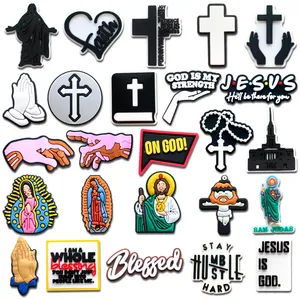 Jesus Christian Shoe Charms For Croc Clogs, God Blessed Faith Croc Charms