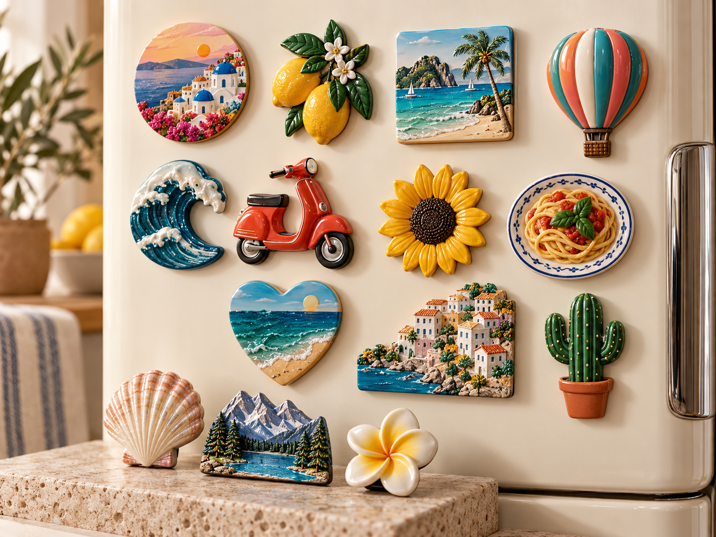 Naike 3D Relief Multi-Layer Soft PVC Souvenir Fridge Magnet