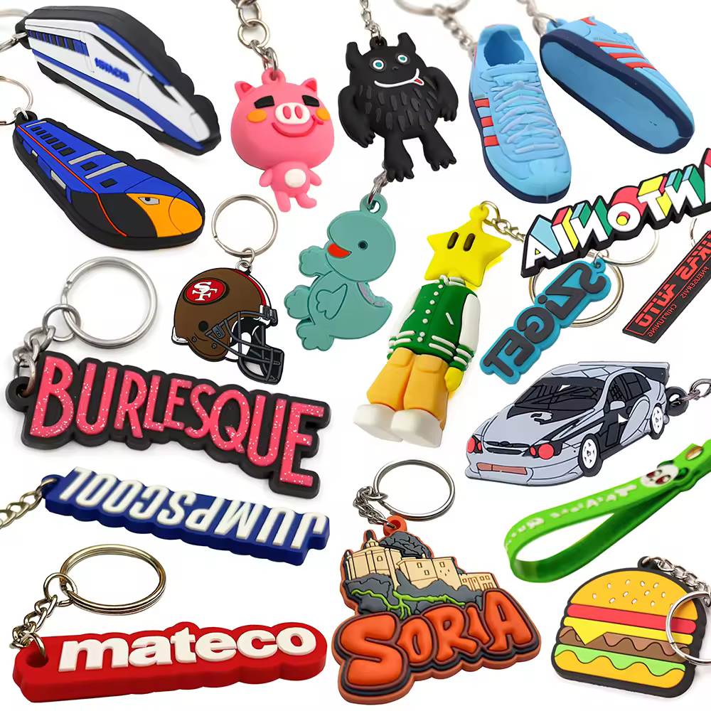OEM Business Gift Keychain Logo Soft 2D 3D PVC Keychain Personalized Cut...