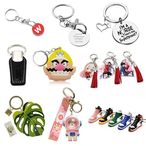 Logo Acrylic Cute Anime Keyring Embroidery Plastic Leather Car Key Chain...
