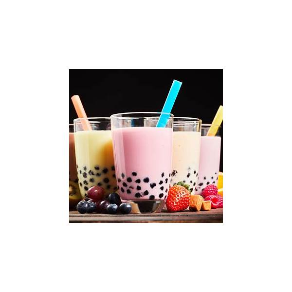 Brown Sugar Boba Tapioca Pearl Slime Set with Straw