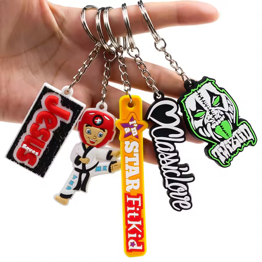 2d/3d Soft Rubber Key Chain Silicone Keyring Plastic Pvc Key Holder Chai...