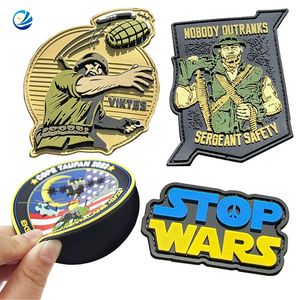 3D Logo Clothes Woven PVC Rubber Badge Emblem Fabric Trimming Neck Tacti...