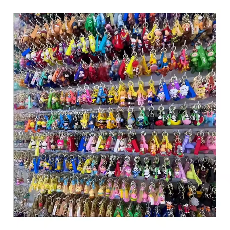 Cute Cartoon Clear Transparent Rubber Soft Pvc Key Chain Toys Keychain A...