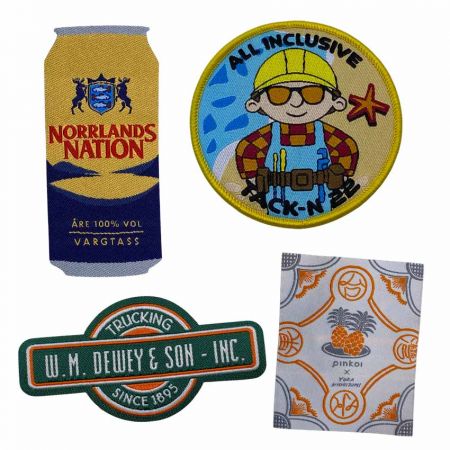 Ultra-Fine 50D Damask Woven Label Badges with Heat-Seal